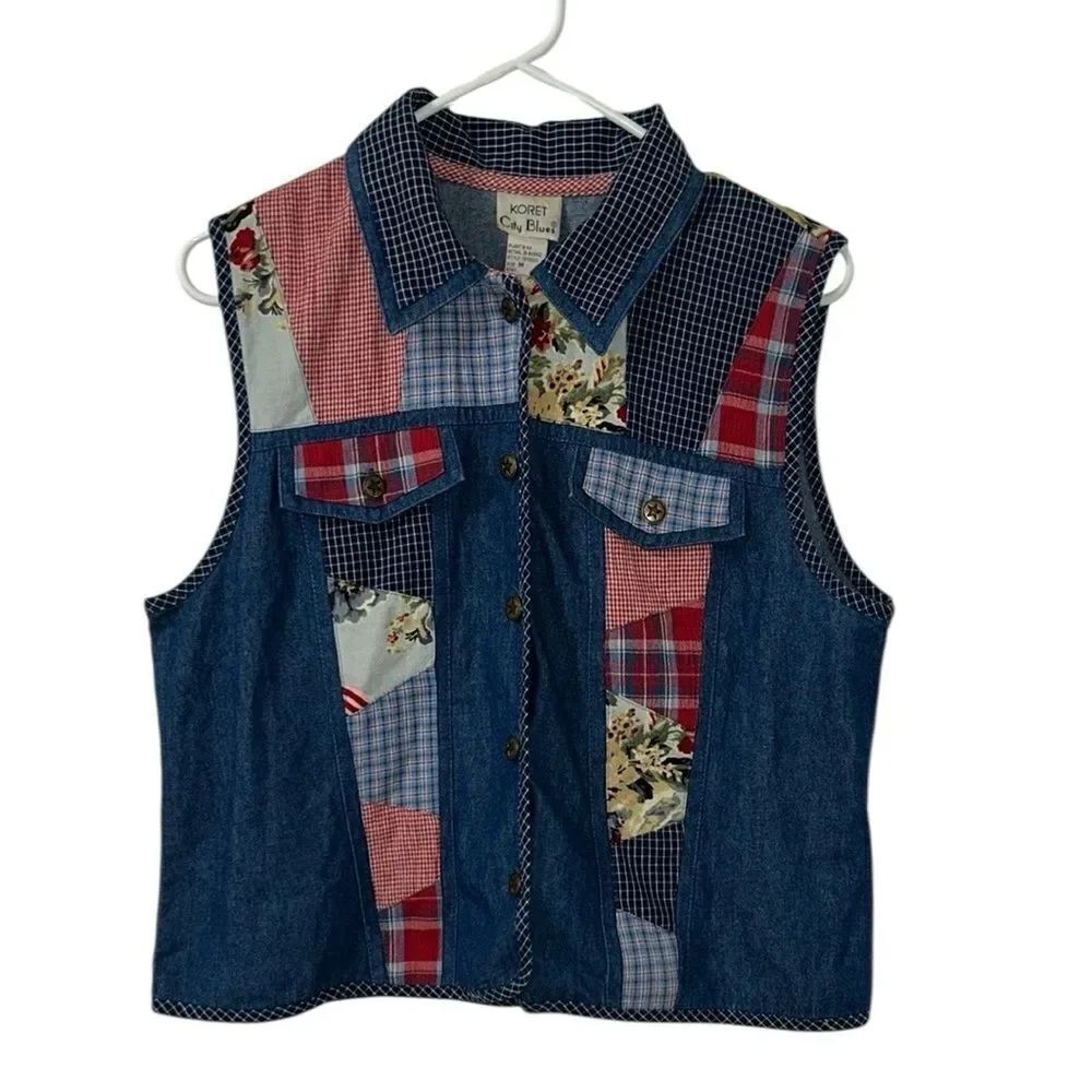 Koret City Blues Vintage Patchwork Vest(Size Medium))